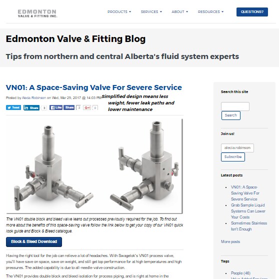 Edmonton Valve Swagelok