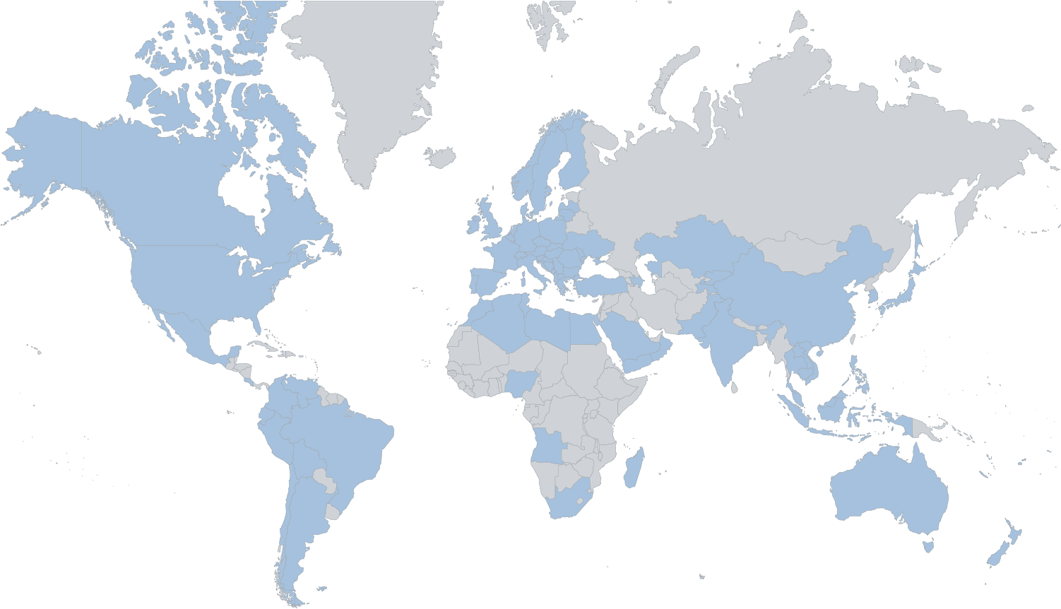 Carte de la présence mondiale de Swagelok