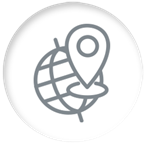 Global strength and local support icon