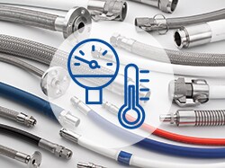 Consider pressure and temperature ratings when selecting hose connections