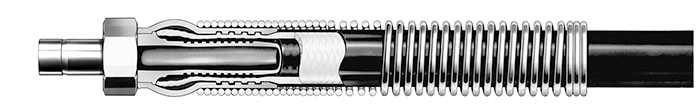 Cutaway drawing of a hose end connection