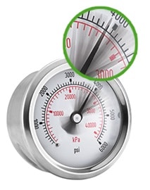 Manomètre avec aiguille oscillante à cause de pulsations Manomètre avec aiguille oscillante à cause de pulsations
