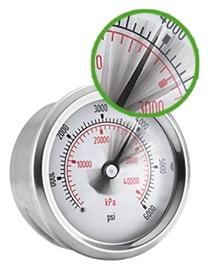 Manometer mit flatterndem Zeiger durch Pulsation Manometer mit flatterndem Zeiger durch Pulsation