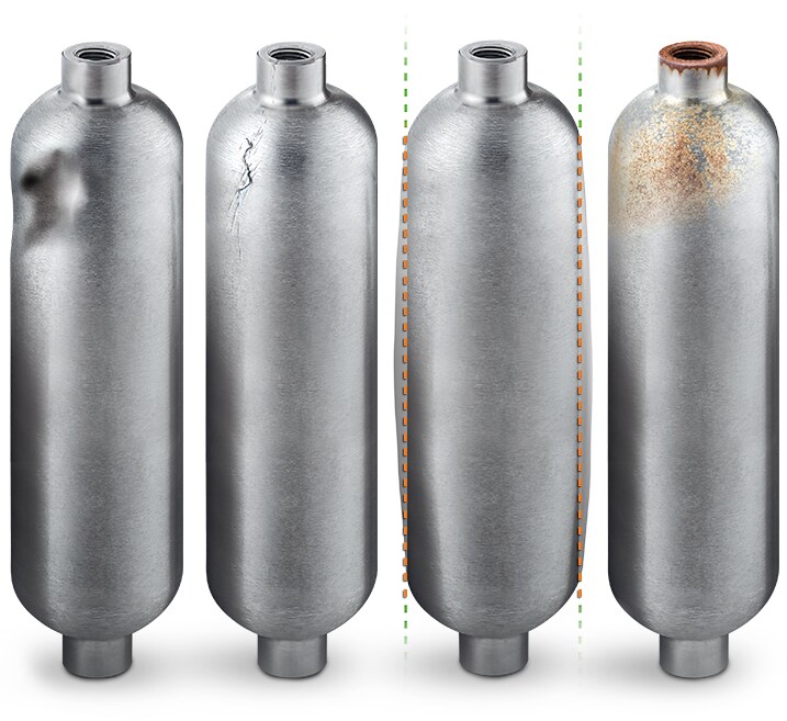Examples of sampling cylinder damage