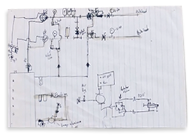 Croquis approximatif de la conception de la centrale hydraulique