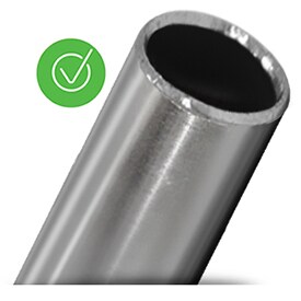 Ordnungsgemäß geschnittene und entgratete Rohrleitung