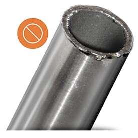 Nicht ordnungsgemäß entgratete Rohrleitung