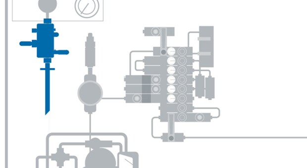 gráfico de un sistema de muestreo de gas natural líquido