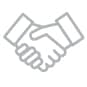 Handshake icon representing a partnership built on trust