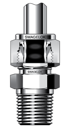 Cutaway drawing of a Swagelok tube fitting