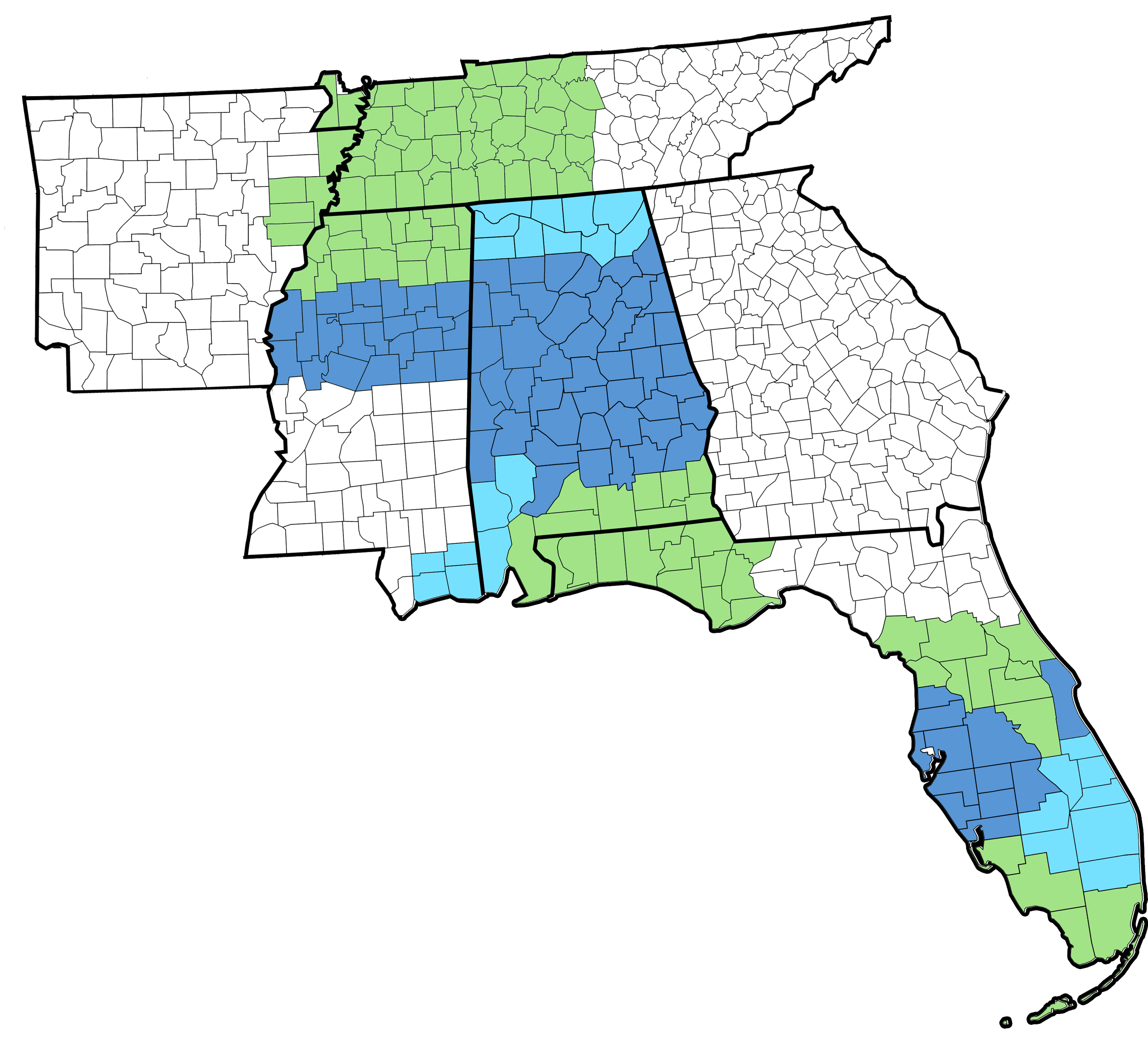 Swagelok Alabama | Central & South Florida | West Tennessee Sales Territory Map