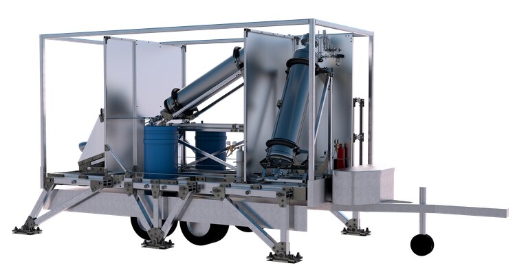 Rendering Teststand "Franz" des TU Wien Space Team