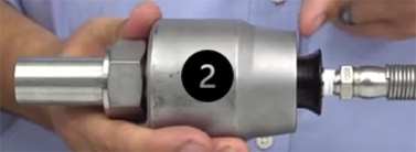 Figure 3 - Step 2 to ensure indicator knob is engaged prior to pumping.