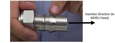 Figure 2 - Correct ferrule alignment towards MHSU head