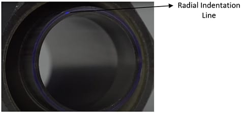 MHSU - Indentation along the circumference of the tube face.