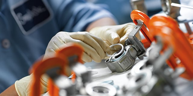Valves being assembled