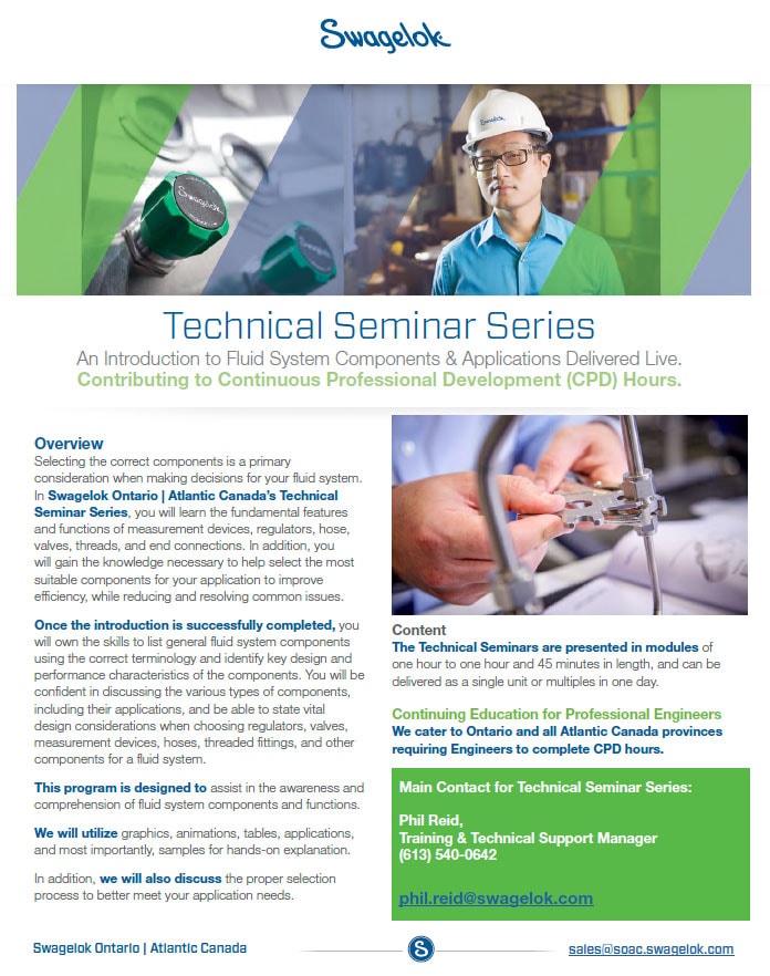 Swagelok Technical Seminar Series Brochure Cover