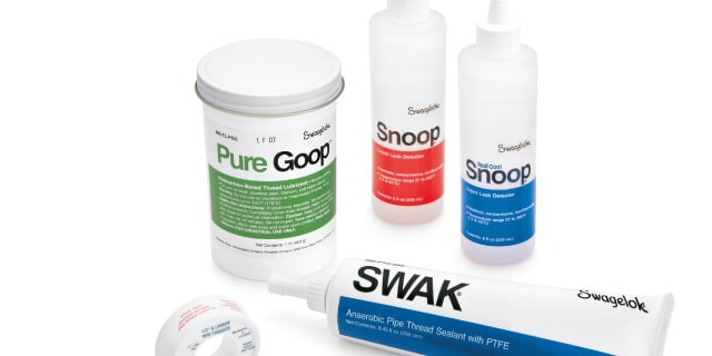 Swagelok leak detectors, lubrikants and teflon tesa