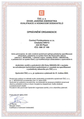 Certification CEZ