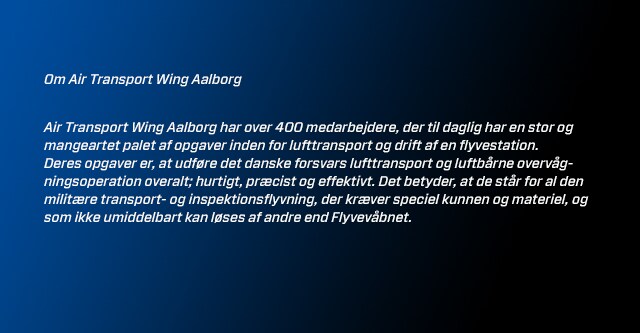 Faktaboks om Air Transport Wing Aalborg