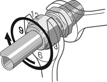 tighten the nut one and a quarter turns