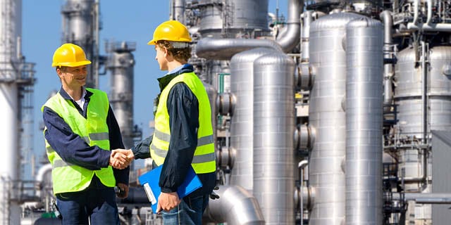 Field engineers at a petrochemical plant