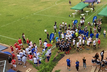 Swagelok Fussball Turnier aus der Vogelperspektive