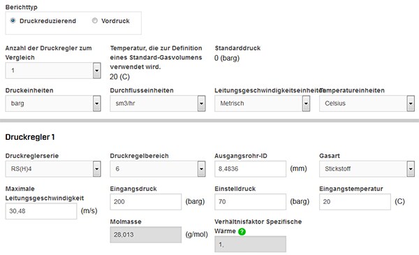 Generiertes Durchflussdiagramm eines Druckreglers