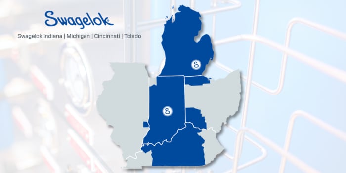 Map of Swagelok Indiana Michigan Cincinnati Toledo's service territory