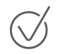 Gray outline of a checkmark inside a circle, representing quality assurance and task completion.