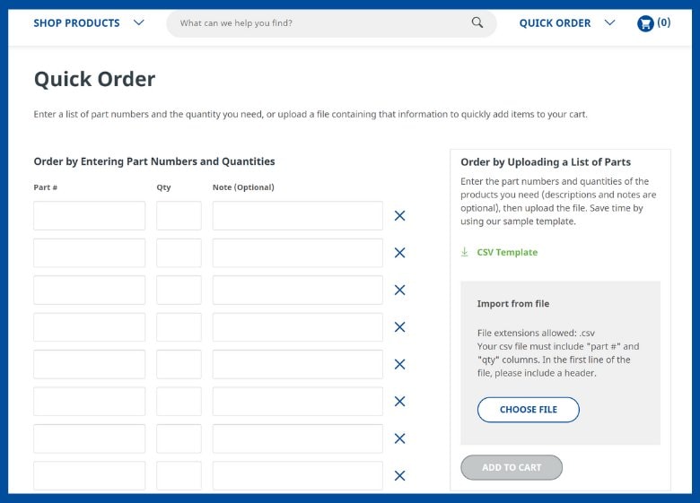 quick order image