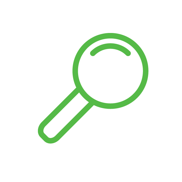 Icon illustrating a magnifying glass