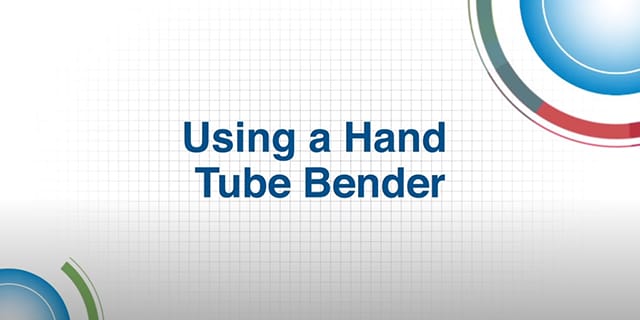Using a hand tube bender video