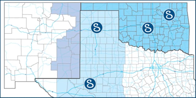 swagelok oklahoma texas map