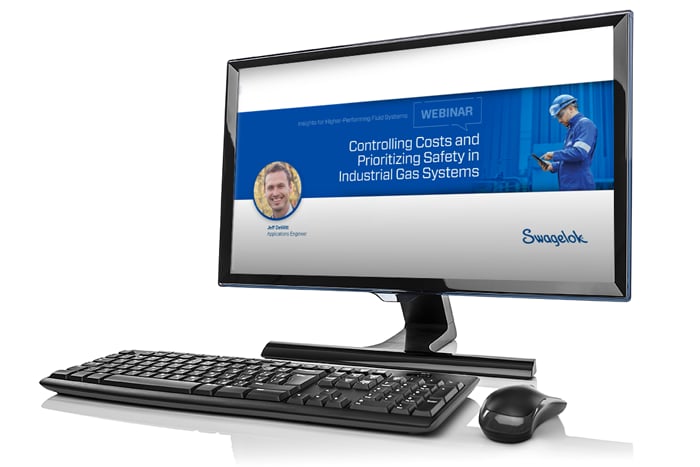computer with swagelok webinar displayed