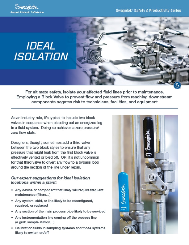Swagelok block valve tech article
