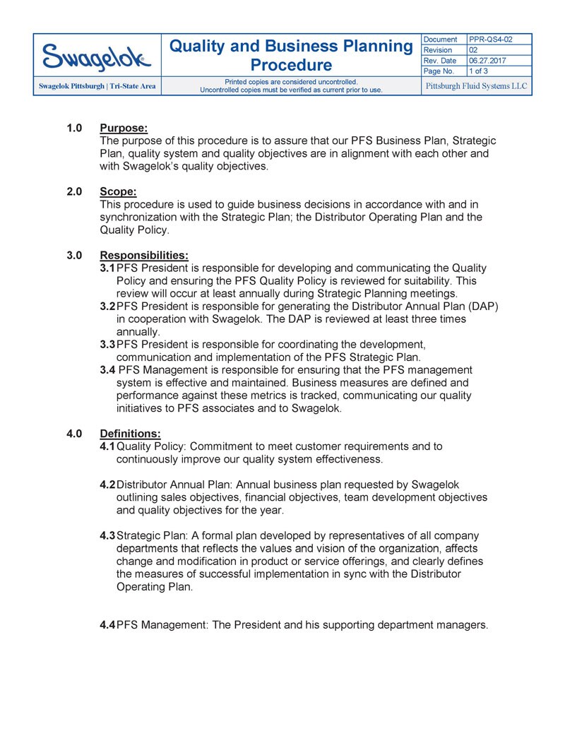 PPR-QS4-02 Quality and Business Planning Procedure 1