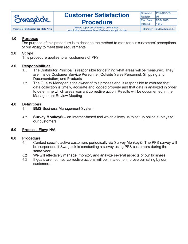 PPR-QS7-05 Customer Satisfaction Procedure  1
