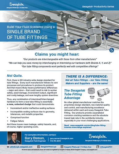 Why You Should Not Intermix Tube Fitting Manufacturers