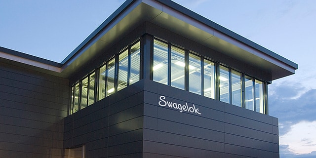 Building with swagelok branding