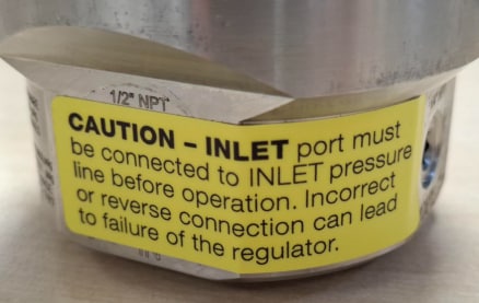 Swagelok® RHPS LRS(H)4 Pressure Regulator, Caution Label