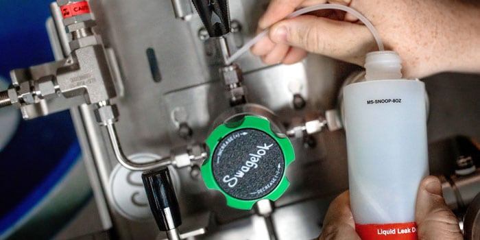 field engineering performing leak detection with snoop