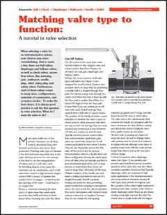 Swagelok Valves Selection Article