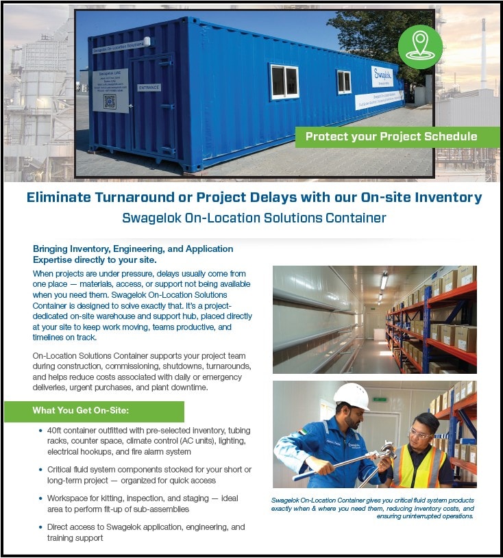 Swagelok MENA On-Location Container Sales Sheet