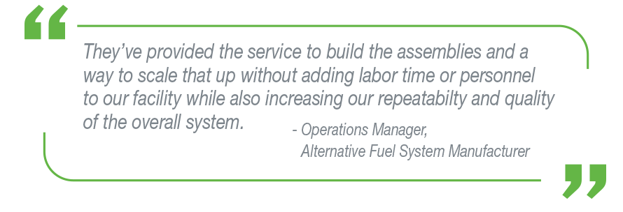 Quote from an alternative fuel vehicle OEM regarding how Swagelok helped them save time and resources