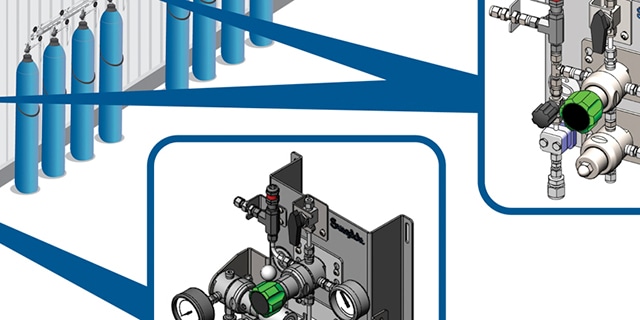 Los sistemas de distribución de gas Swagelok pueden ayudarlo a mejorar la seguridad en el lugar de trabajo, aumentar el tiempo de actividad y reducir el mantenimiento del sistema.