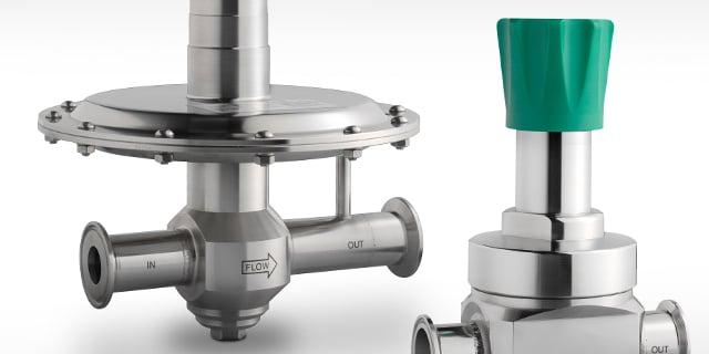 Sanitary pressure regulators for the food and beverage industrty