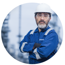 Field engineer on an offshore oil rig