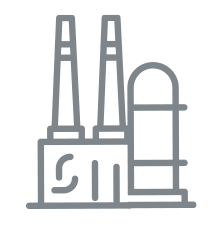 Oil, gas, and chemical refinery icon