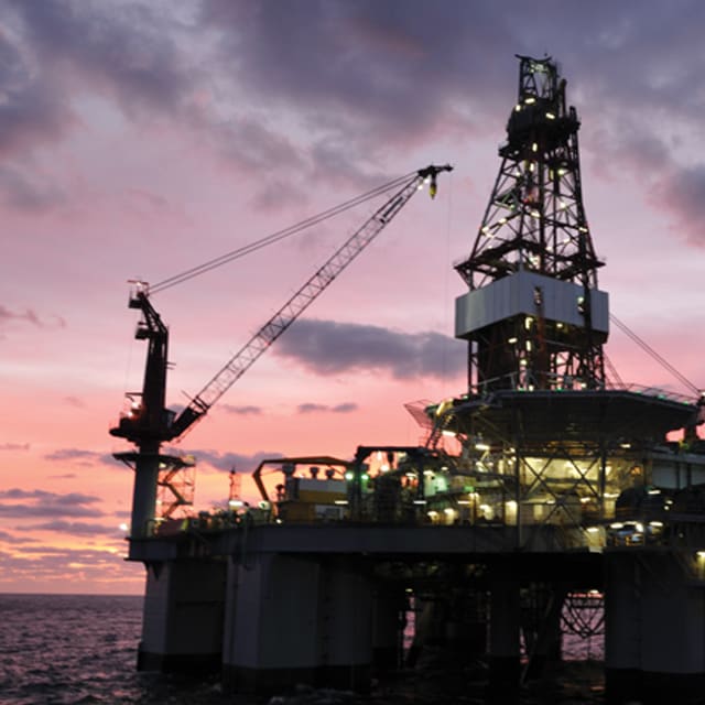 Oil Platform at sunset